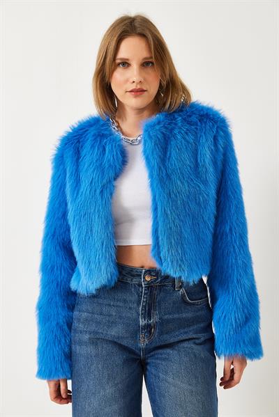 Suni Kürkllü Astarlı Mont 38119 60251968 - Saks