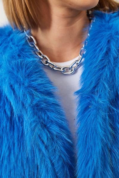 Suni Kürkllü Astarlı Mont 38119 60251968 - Saks