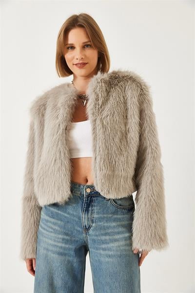 Suni Kürkllü Astarlı Mont 38119 60251968 - Vizon