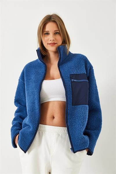 Tek Cepli Peluş Hırka 55446 60261066 - Saks