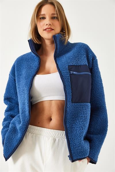 Tek Cepli Peluş Hırka 55446 60261066 - Saks