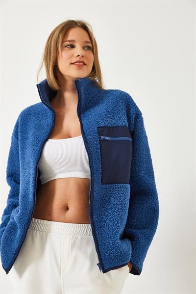 Tek Cepli Peluş Hırka 55446 60261066 - Saks