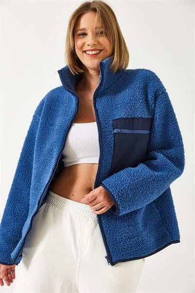 Tek Cepli Peluş Hırka 55446 60261066 - Saks