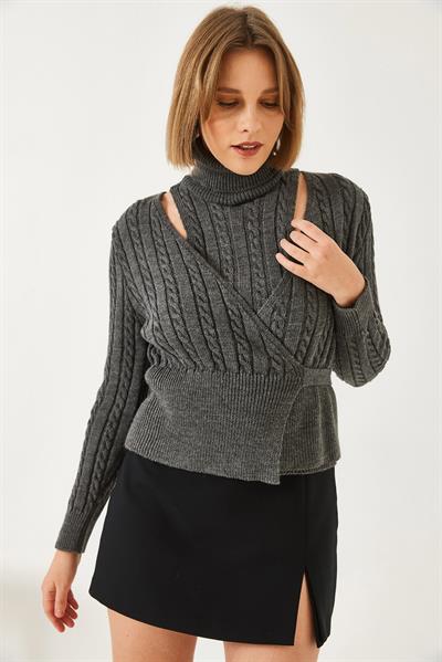 Kadın Triko İkili Takım 20247577 - Antrasit