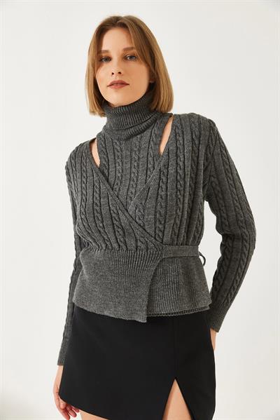 Kadın Triko İkili Takım 20247577 - Antrasit