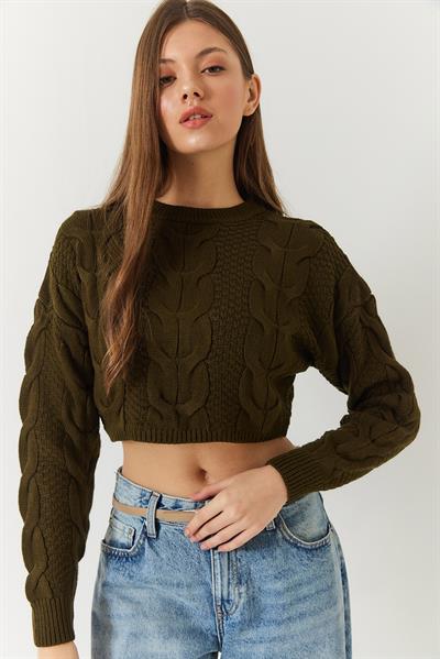 Kadın Triko Kazak 60251357 - Haki