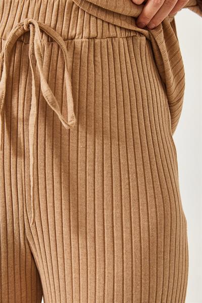 Kadın V Yaka Kaşkorse Alt Üst Takım 60901032 - Bej