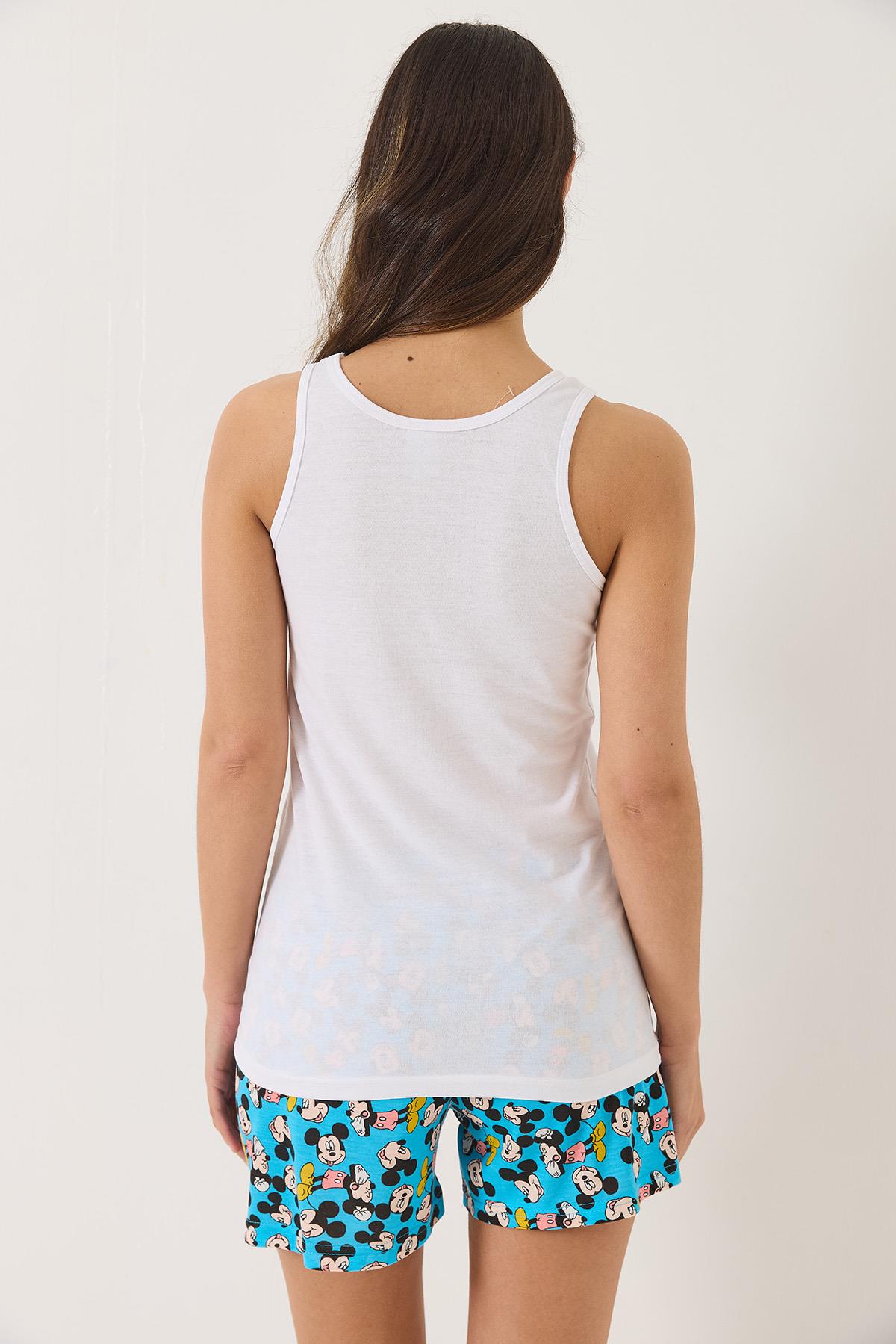 Kadın Mickey Mouse Baskılı Şortlu Pijama Takımı 0251 60283166 - Mavi · 6