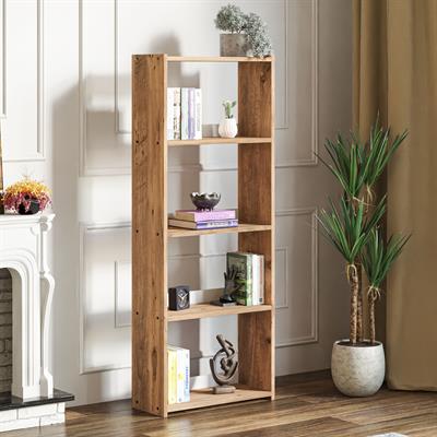  KTS3E Modern 5 Raflı Kitaplık - 54x155cm - Çam