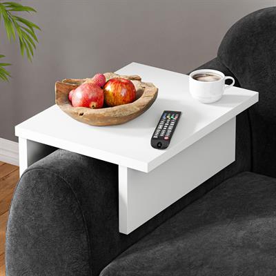 Ceramical KLS Ayarlanabilir Koltuk Sehpası Yan Sehpa - Beyaz