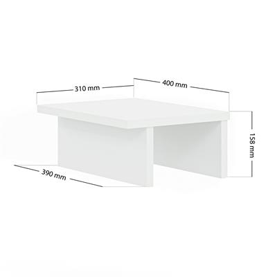 Ceramical KLS Ayarlanabilir Koltuk Sehpası Yan Sehpa - Beyaz