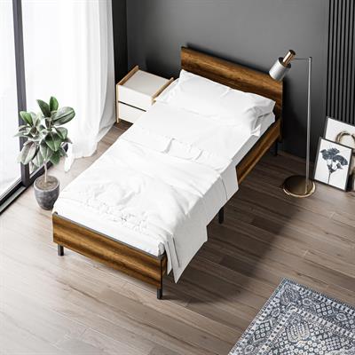 Ceramical KR1 Tek Kişilik Karyola - 90x190 - Ceviz