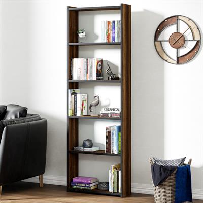 Ceramical KTS2 Modern 5 Raflı Kitaplık - 60x180cm - Ceviz