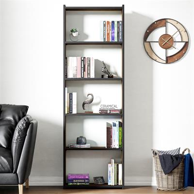 Ceramical KTS2 Modern 5 Raflı Kitaplık - 60x180cm - Ceviz