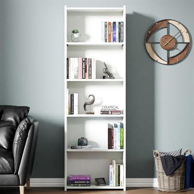 Ceramical KTS2 Modern 5 Raflı Kitaplık - 60x180cm - Beyaz
