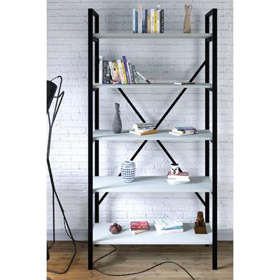 Ceramical Metal Ayaklı 5 Raflı Kitaplık - 90x180cm - Beyaz