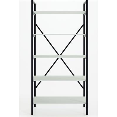 Ceramical Metal Ayaklı 5 Raflı Kitaplık - 90x180cm - Beyaz