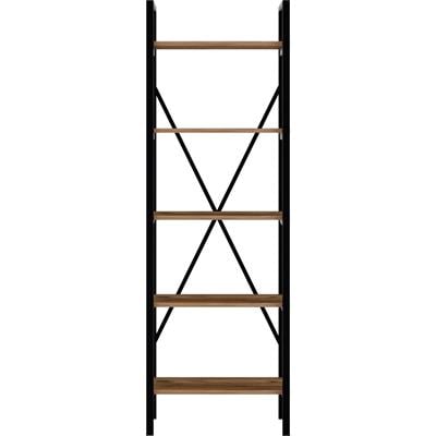 Ceramical Metal Ayaklı 5 Raflı Kitaplık - 60x180cm - Ceviz