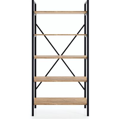 Ceramical Metal Ayaklı 5 Raflı Kitaplık - 90x180cm - Ceviz