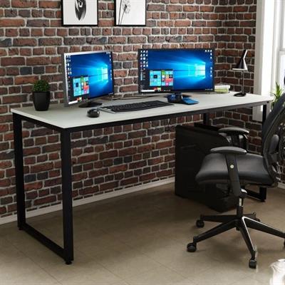 Ceramical MS1 Metal Ayaklı Çalışma Masası - 160cm - Beyaz