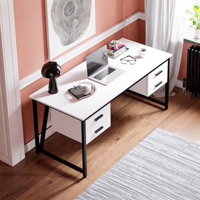 Ceramical MS2C Çalışma Masası,Ofis Masası - 4 Çekmeceli - 70x160 Cm - Beyaz