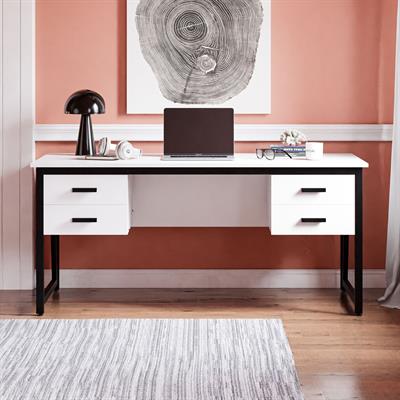Ceramical MS2C Çalışma Masası,Ofis Masası - 4 Çekmeceli - 70x160 Cm - Beyaz