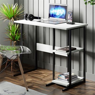 Ceramical MSR2 Metal Ayaklı Bilgisayar Çalışma Masası - Beyaz