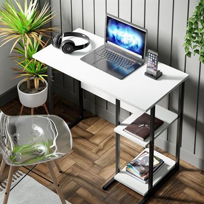 Ceramical MSR2 Metal Ayaklı Bilgisayar Çalışma Masası - Beyaz