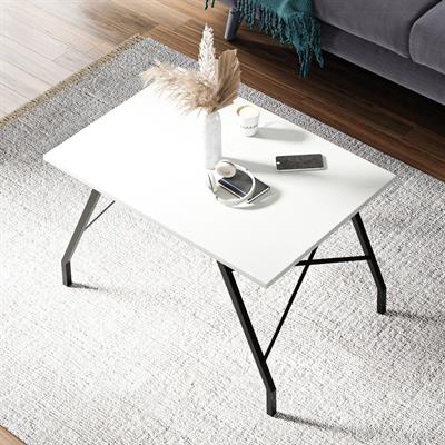 Ceramical OS2 Modern Metal Ayaklı Orta Sehpa - Beyaz