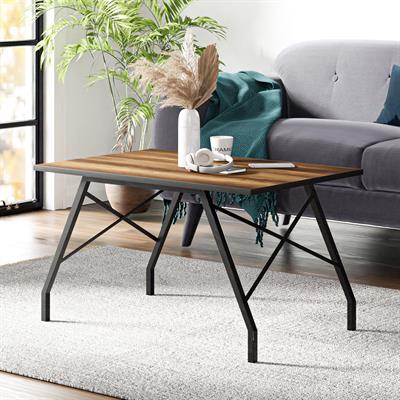 Ceramical OS2 Modern Metal Ayaklı Orta Sehpa - Ceviz