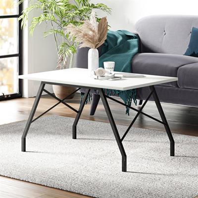 Ceramical OS2 Modern Metal Ayaklı Orta Sehpa - Beyaz