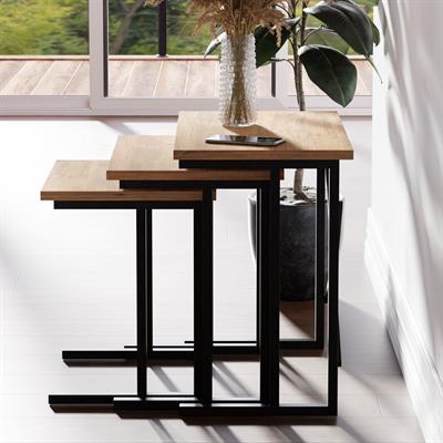 Ceramical ZG2 Metal Ayaklı Zigon Sehpa - Çam