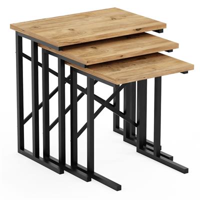 Ceramical ZG2 Metal Ayaklı Zigon Sehpa - Çam