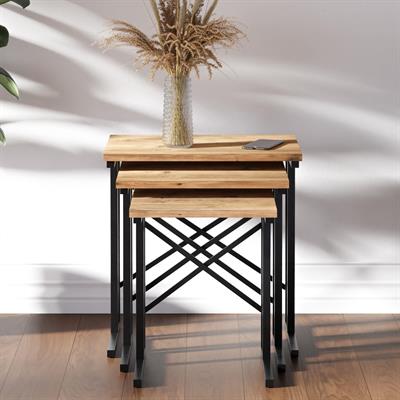 Ceramical ZG2 Metal Ayaklı Zigon Sehpa - Çam