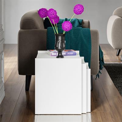 Ceramical ZG4 3lü Zigon Sehpa - Beyaz