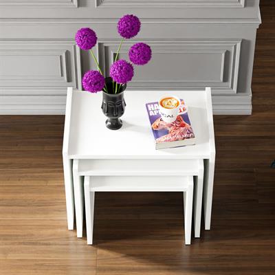Ceramical ZG4 3lü Zigon Sehpa - Beyaz