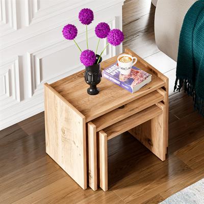 Ceramical ZG4 3lü Zigon Sehpa - Çam