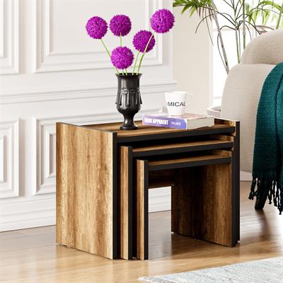 Ceramical ZG4 3lü Zigon Sehpa - Ceviz