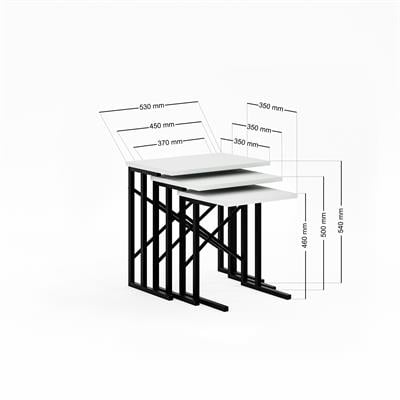 Zg2 Metal Ayaklı Zigon Sehpa - Beyaz