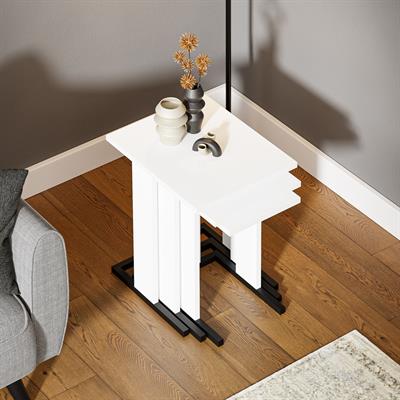 ZG5 3lü Zigon Sehpa - Beyaz