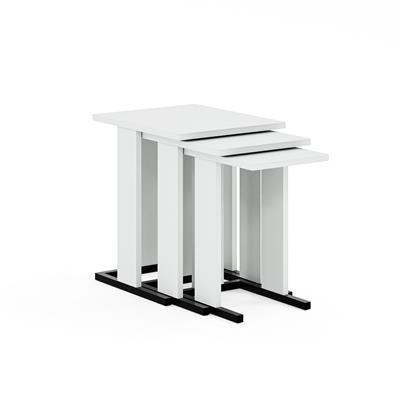 ZG5 3lü Zigon Sehpa - Beyaz