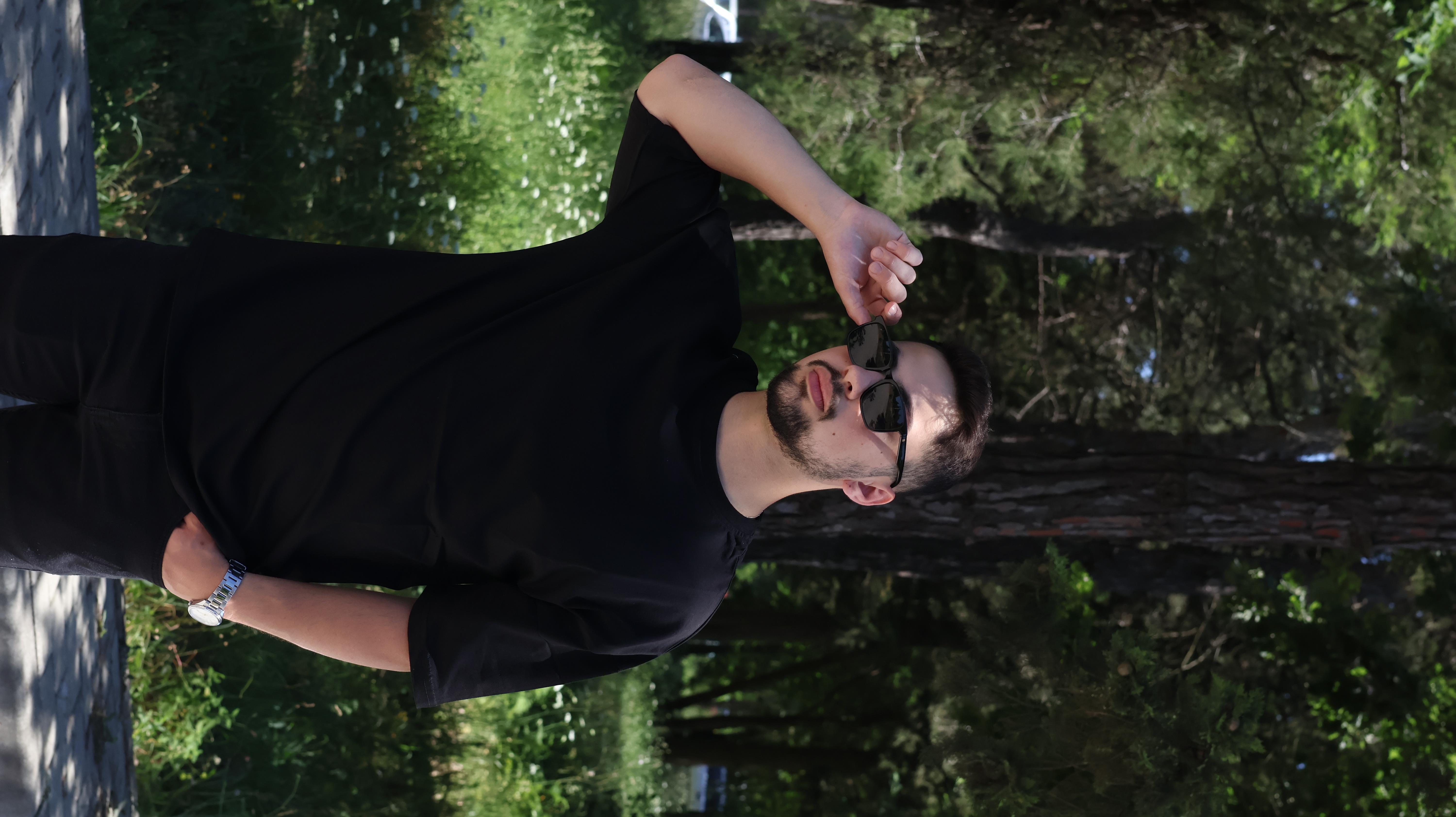 %100 Pamuk Siyah Oversize T-shirt