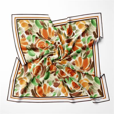 AMBER PETALS TWILL İPEK EŞARP 