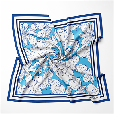 AZURE BLOSSOM TWILL İPEK EŞARP