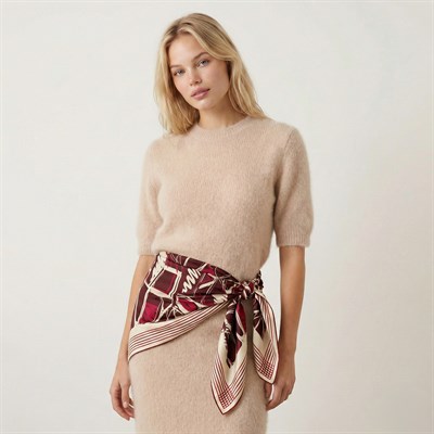 CRIMSON GEOMETRY TWILL İPEK EŞARP 
