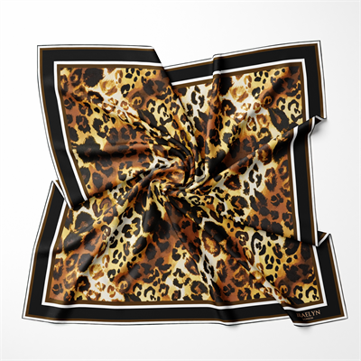 LEOPARD NOIR TWILL İPEK EŞARP 