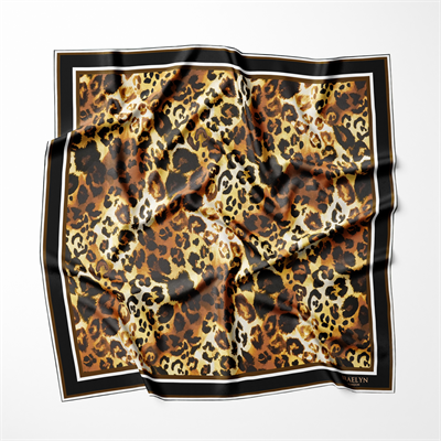 LEOPARD NOIR TWILL İPEK EŞARP 