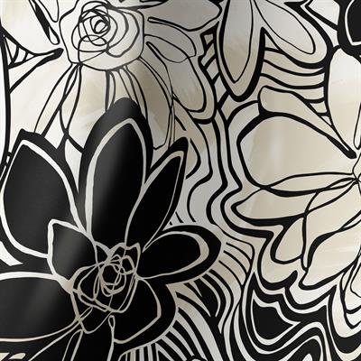 MONOCHROME BLOOM TWILL İPEK EŞARP