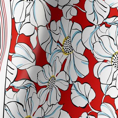 SCARLET BLOSSOM TWILL İPEK EŞARP