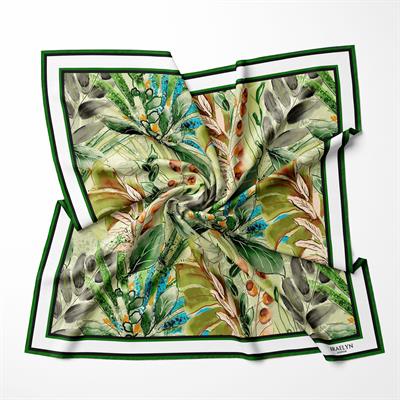 VERDANT OASIS TWILL İPEK EŞARP 